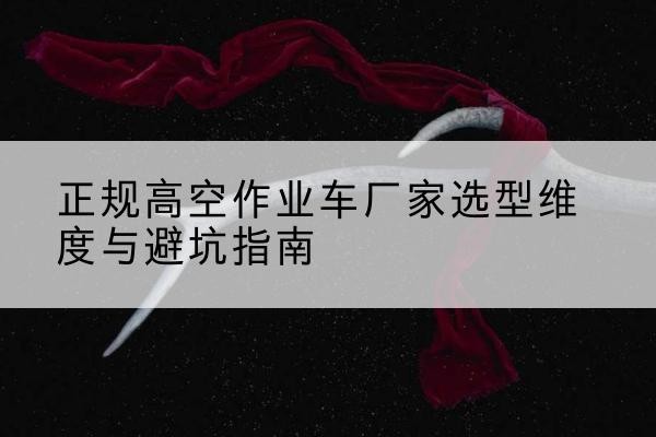 溧水高空作业车厂家-正规选型维度与避坑指南