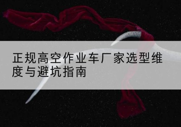 溧水高空作业车厂家-正规选型维度与避坑指南